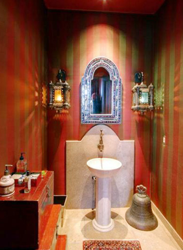 Red & Gold Powder Room